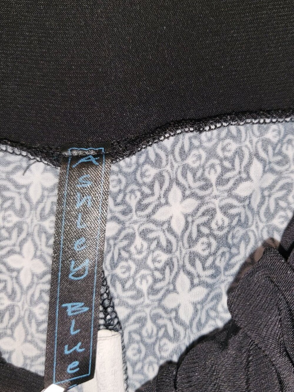Ashley Blue Woman's Wide Leg Palazzo Pants Size Large Black/White Geometric - Picture 6 of 7